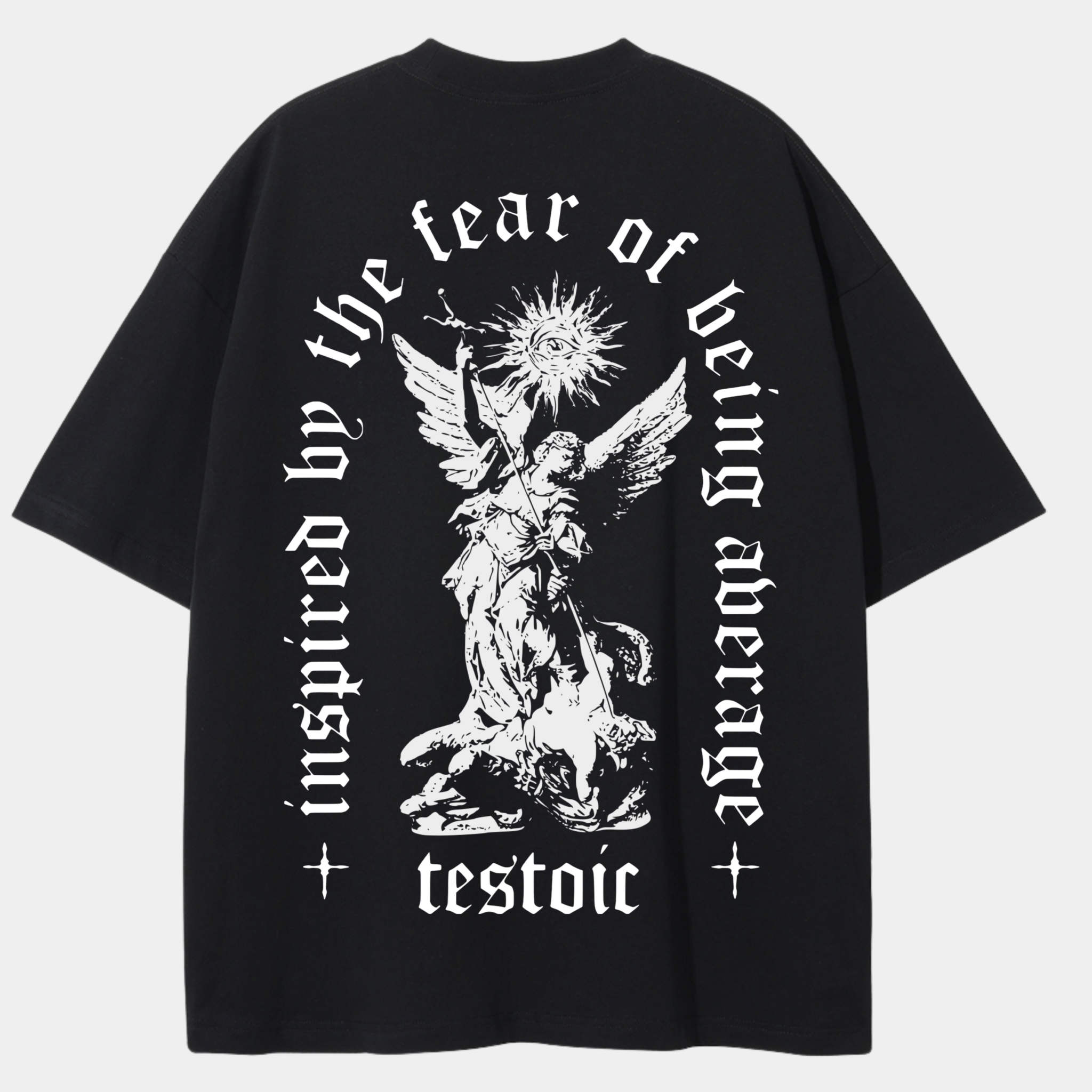 Chalice of Sacrifice Pump Cover – Christian gym apparel with Hebrews 10:5 scripture and oversized fit for spiritual strength training.